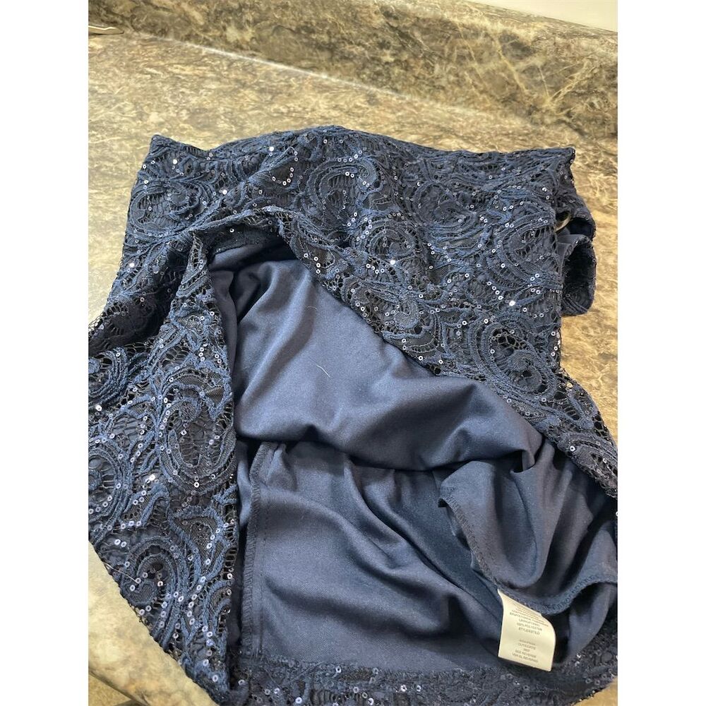 City Triangles Navy Blue Knee Length Dress Bedazzled Halter Size 13. Sku157 - Picture 14 of 16